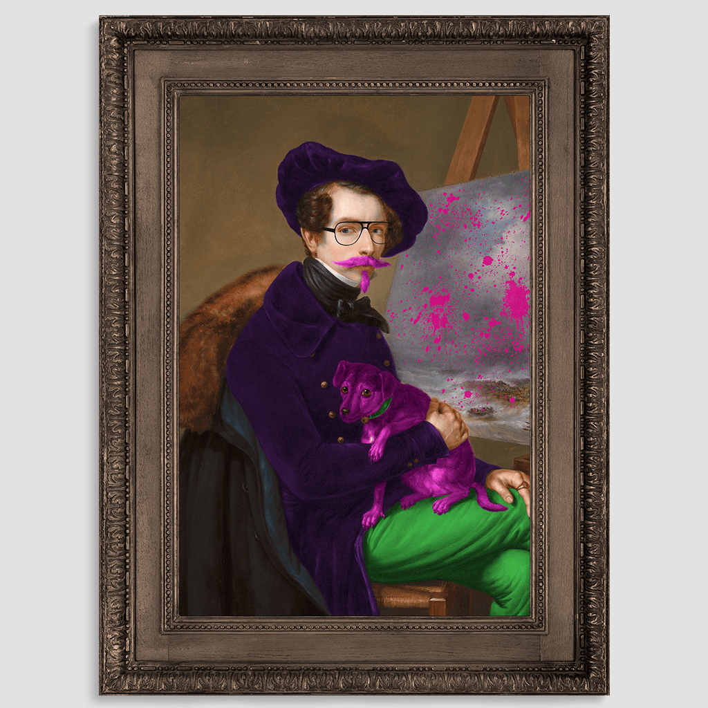 The Man and His Dog Canvas Print