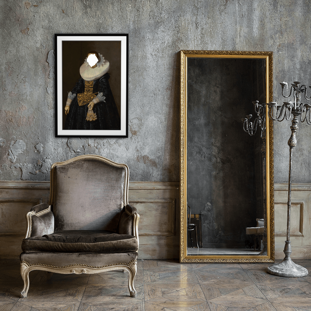 Defaced Portrait of a Woman - Fine Art Print on Paper