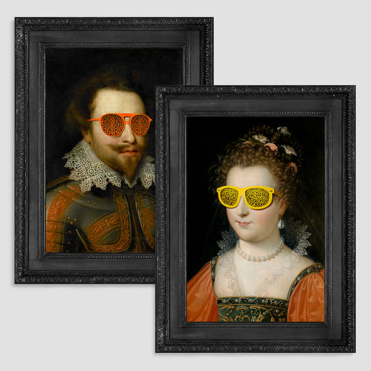 The Yellow Lady and The Orange Gent Canvas Print Pair