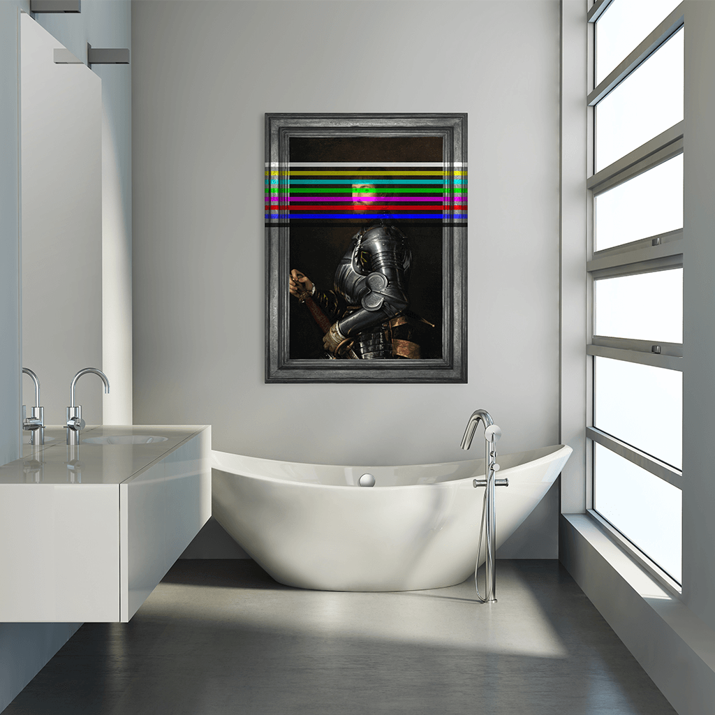 Bars & Throne Abstract Canvas Print - White Bathroom Wall Art Ideas