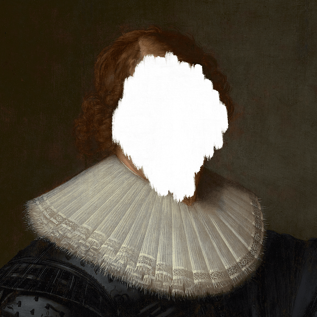 Defaced Portrait of a Man - Canvas Print