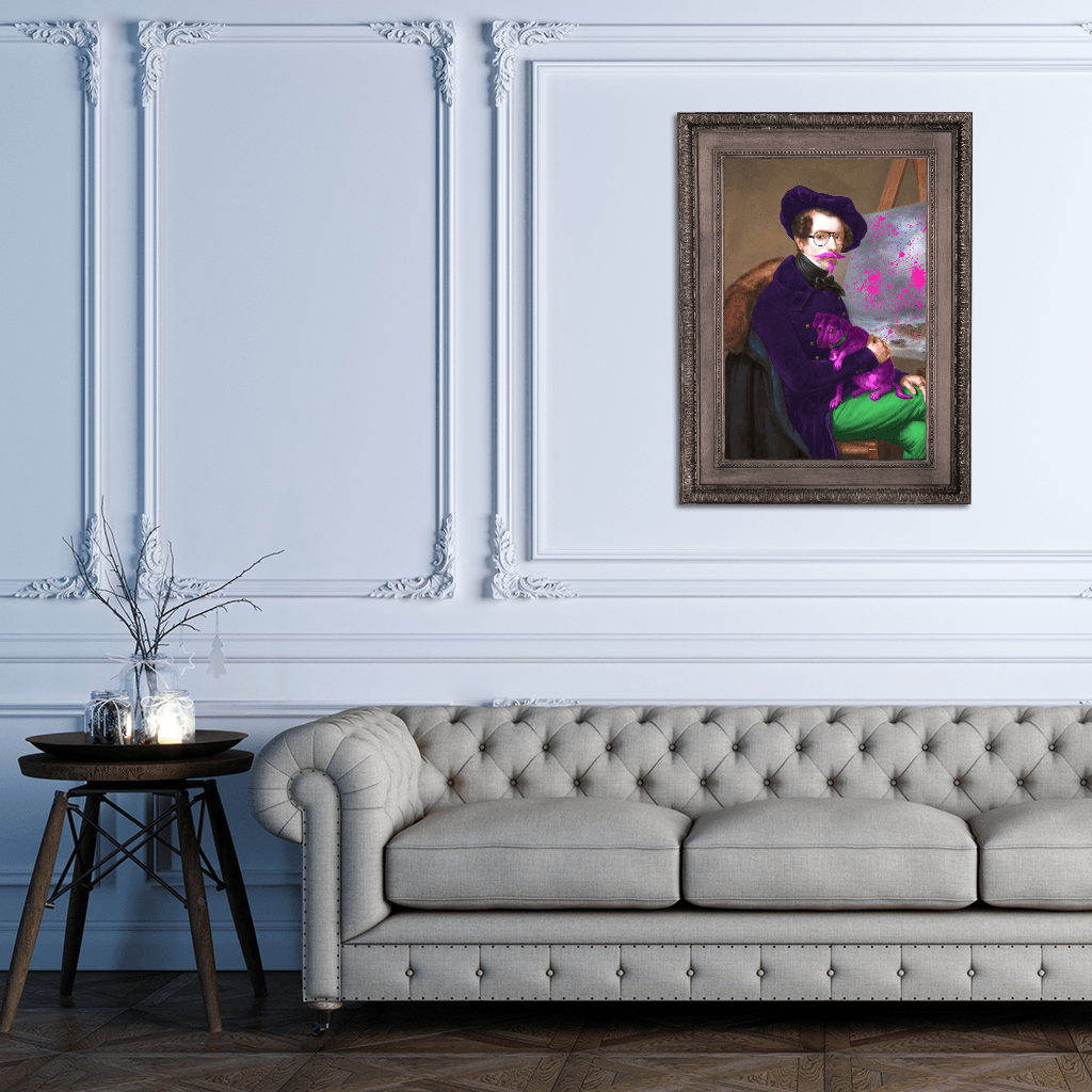 The Man and His Dog Canvas Print