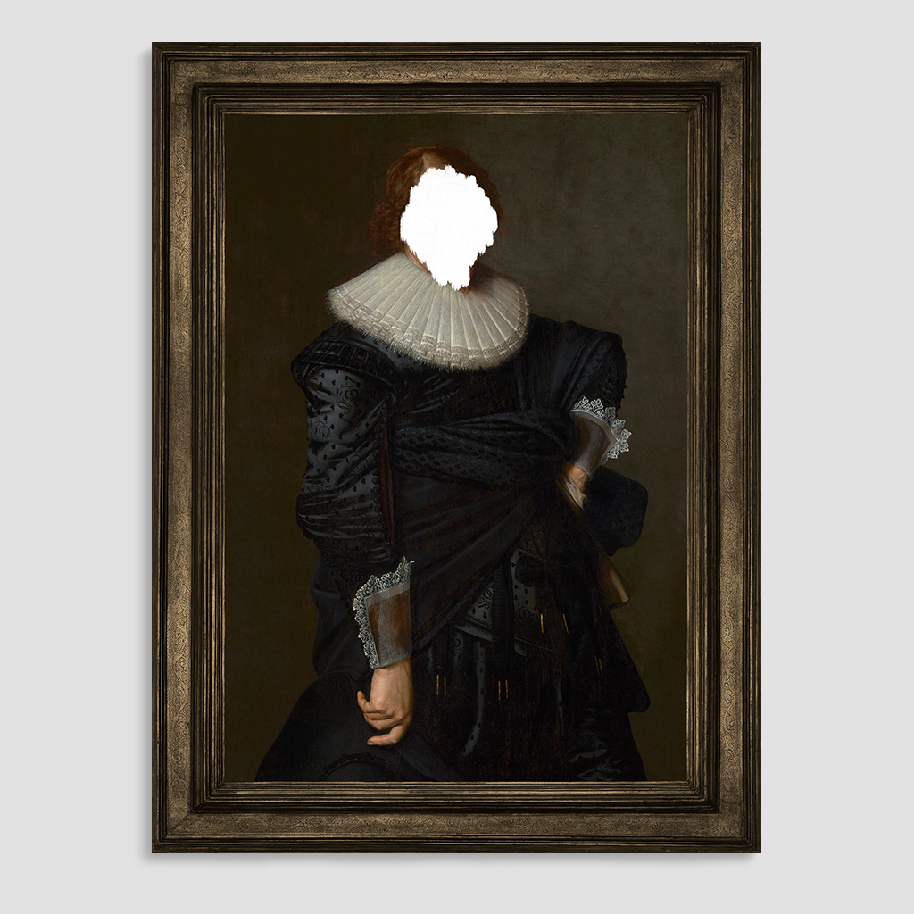 Defaced Portrait of a Man - Canvas Print